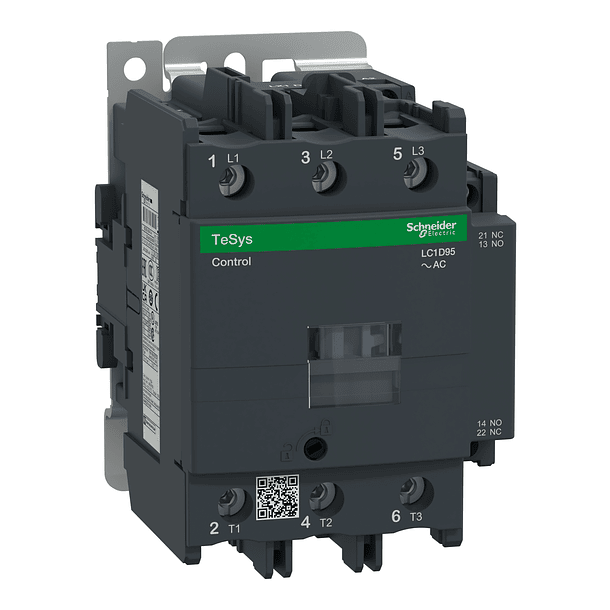 CONTACTOR INDUSTRIAL TRIFASICO 95A TeSys 1NA + 1NC BOBINA 220VAC Schneider 