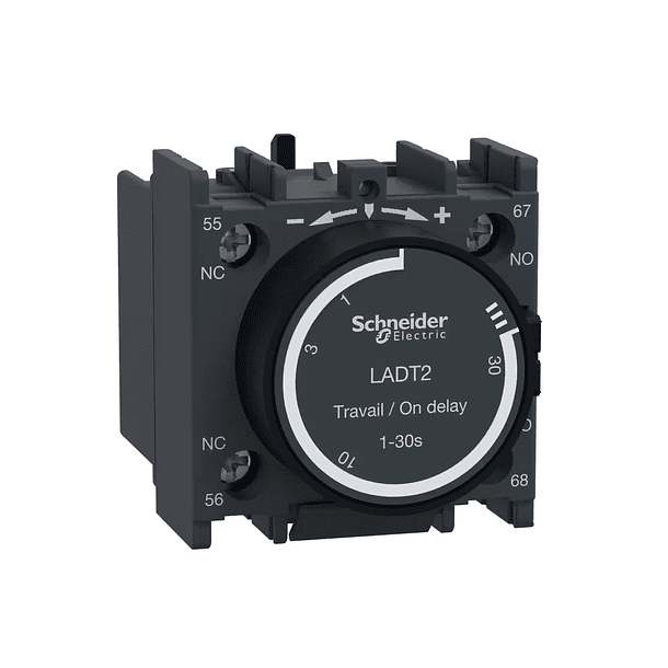 BLOCK DE AUXILIAR TEMPORIZADOR TRABAJO 1 A 30s 1NA + 1NC Schneider 