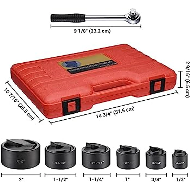 SACABOCADO PERFORADOR DE AGUJERO MANUAL CON RACHET (22.5 A 61.5mm) 3