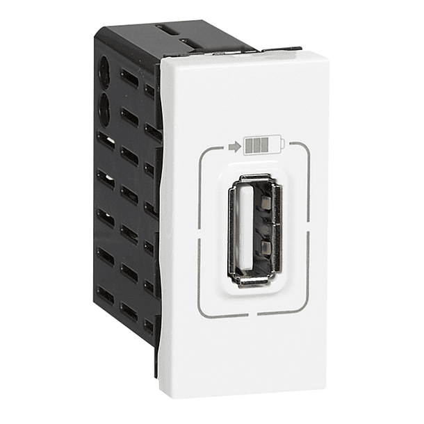 DADO TOMA CARGADOR USB BLANCO 1 MOD MOSAIC LEGRAND 