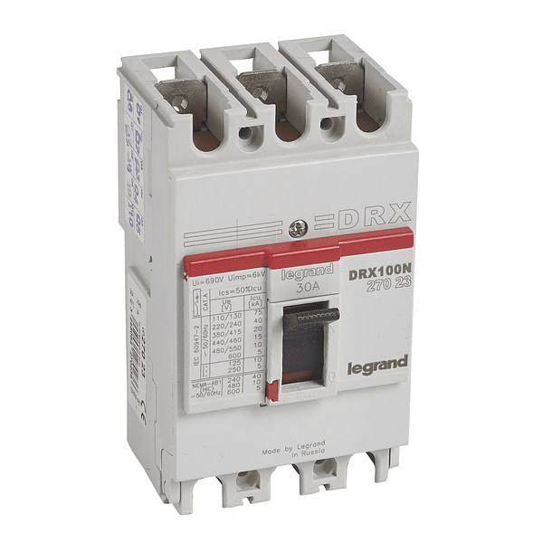 INTERRUPTOR CAJA MOLDEADA 3P FIJO 30A 20KA LEGRAND 