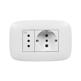 TOMACORRIENTE SCHUKO + 3 EN LÍNEA CON 10 Y 16A 250V DOMINO SENCIA BTICINO