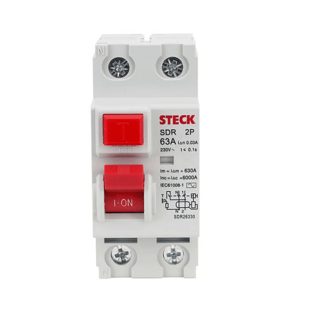 INTERRUPTOR DIFERENCIAL 2P 63A 30MA 400V STECK 