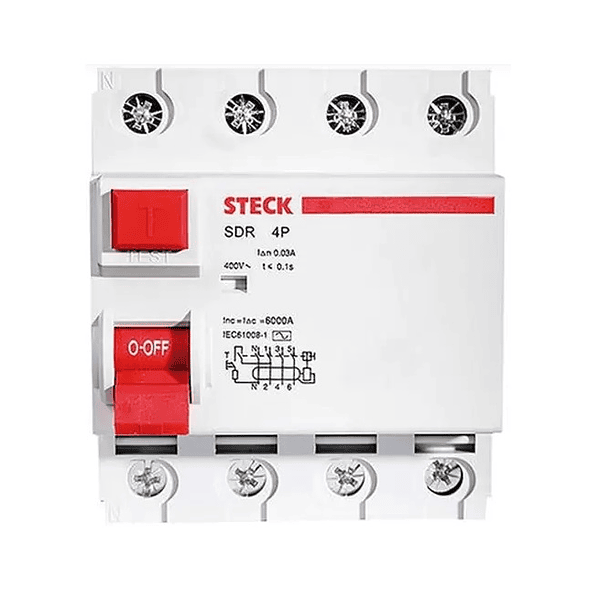 INTERRUPTOR DIFERENCIAL 4P 80A 30MA 400V STECK  