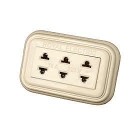 TOMACORRIENTE PARA ADOSAR PLASTICO ABS 20A 220V 3 SERVICIOS