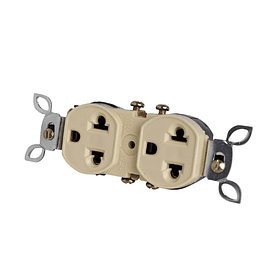 TOMACORRIENTE PLASTICO ABS PARA EMPOTRAR 15A CON LINEA A TIERRA 220V 2 SERVICIOS