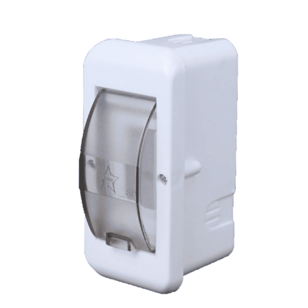 TABLERO DE PLASTICO PARA EMPOTRAR 2 POLOS CON TAPA 