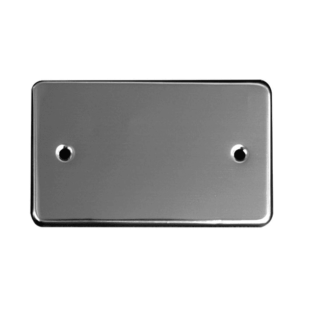 PLACA CIEGA ACERO INOX RENTANGULAR PARA TOMACORRIENTE 