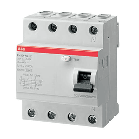 INTERRUPTOR DIFERENCIAL RESIDENCIAL 4P 40A SENSIBILIDAD 300ma ABB