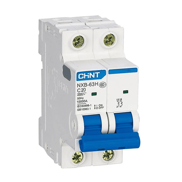 INTERRUPTOR TERMOMAGNETICO 2P 50A 230VAC 10KA CHINT 