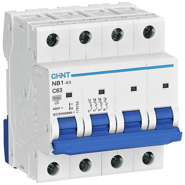 INTERRUPTOR TERMOMAGNETICO 4P 40A 230VAC 6KA CHINT 