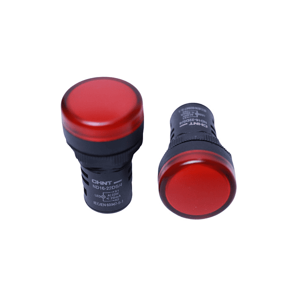 PILOTO LED PLASTICO 22mm ROJO 220VAC CHINT 
