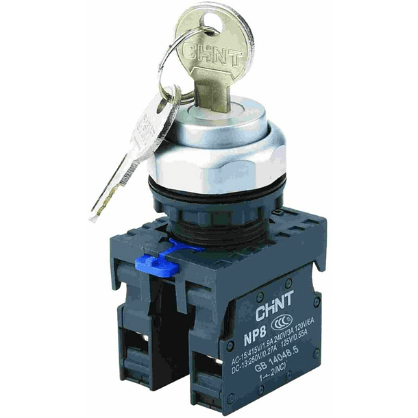 SELECTOR PLASTICO CON LLAVE 2 POSICIONES CHINT 