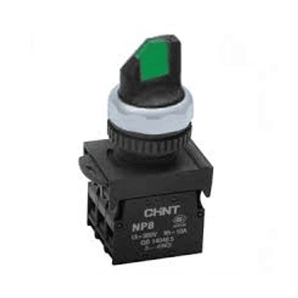 SELECTOR LUMINOSO LED 22mm VERDE 2 POSICIONES 2NA CHINT 