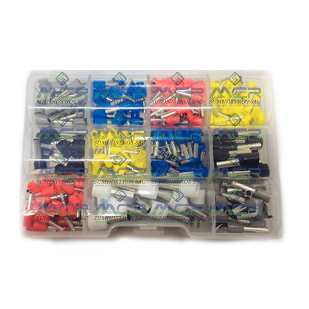 CAJA DE TERMINALES TUBULARES VARIADOS 500 PIEZAS 3# 2