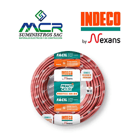 CABLE CONDUCTOR ELECTRICO 750V LIBRE HALOGENO 6mm2 ROJO ROLLO DE 100m NH-80 INDECO