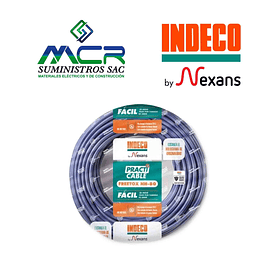 CABLE CONDUCTOR ELECTRICO 750V LIBRE HALOGENO 6mm2 AZUL ROLLO DE 100m NH-80 INDECO