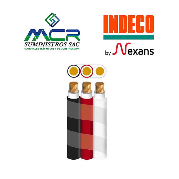 CABLE CONDUCTOR 1000v LIBRE DE HALOGENO 3X1 X 500mm2 BLANCO NEGRO ROJO METRO N2XOH INDECO 