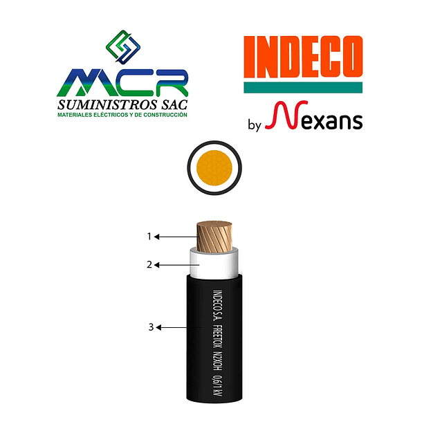 CABLE CONDUCTOR 1000v LIBRE HALOGENO 240mm2 NEGRO N2XOH METRO INDECO 