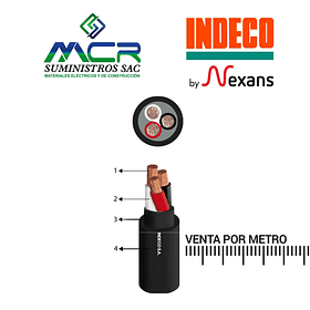 CABLE CONDUCTOR 1000v VULCANIZADO 3X2AWG NEGRO NPT X METRO INDECO