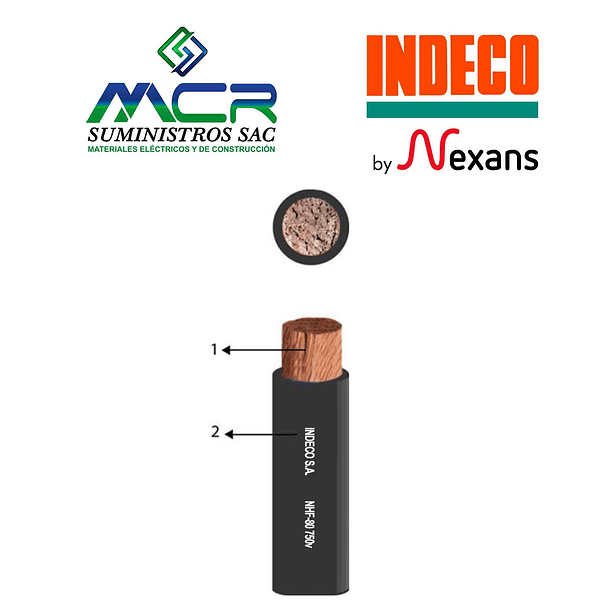 CABLE CONDUCTOR 750V LIBRE HALOGENO 2.5mm2 NEGRO NHF-80 ROLLO DE 100m INDECO 