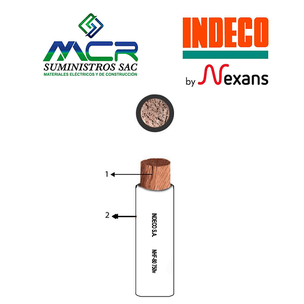 CABLE CONDUCTOR 750V LIBRE HALOGENO 2.5mm2 BLANCO NHF-80 ROLLO DE 100m INDECO 