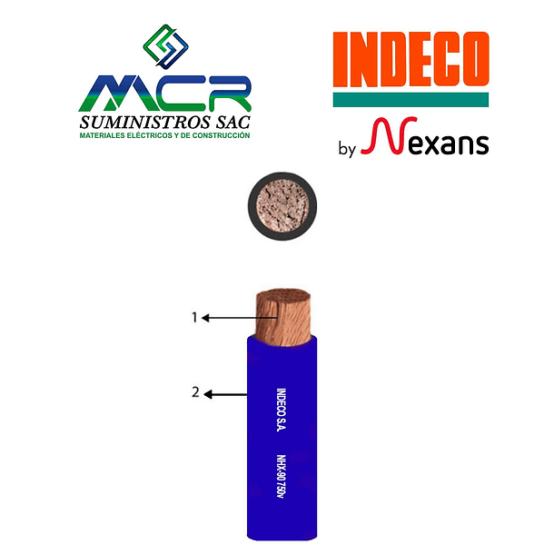 CABLE CONDUCTOR 750V LIBRE HALOGENO 2.5mm2 AZUL NHX-90 ROLLO DE 100m INDECO 