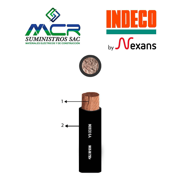 CABLE CONDUCTOR 750V LIBRE HALOGENO 6mm2 NEGRO NHX-90 ROLLO DE 100m INDECO 