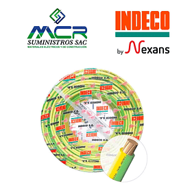CABLE CONDUCTOR 750V 14AWG AMARILLO VERDE ROLLO 100m TW-80 + PLUS INDECO