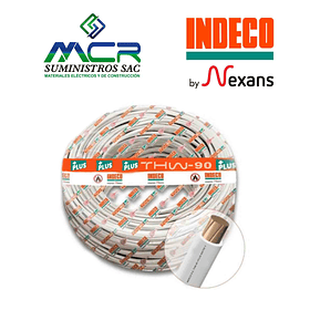 CABLE CONDUCTOR 750V 12AWG BLANCO ROLLO 100m THW-90 + PLUS INDECO