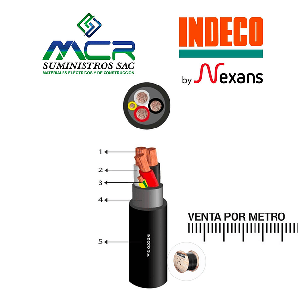 CABLE CONDUCTOR 1000V 3X95 + 1X50mm2 NEGRO RETFLEX N2XY x METRO INDECO 
