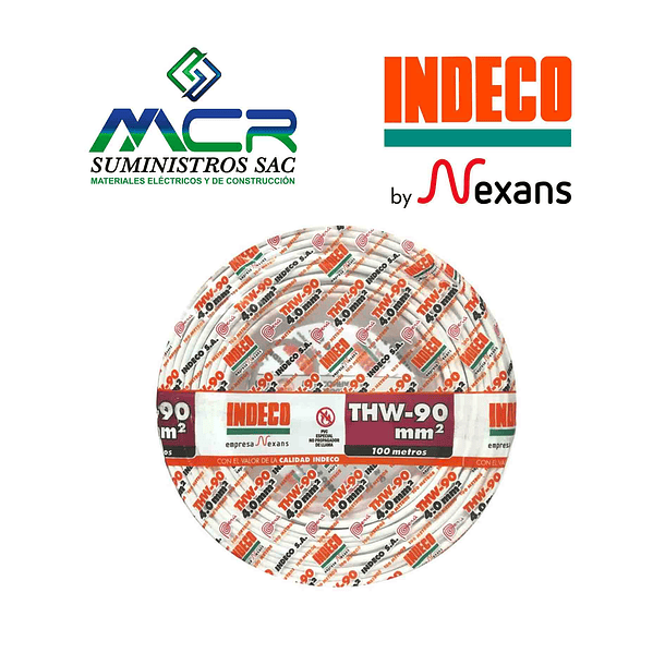 CABLE CONDUCTOR 750V 2.5mm BLANCO ROLLO 100m THW-90 INDECO 