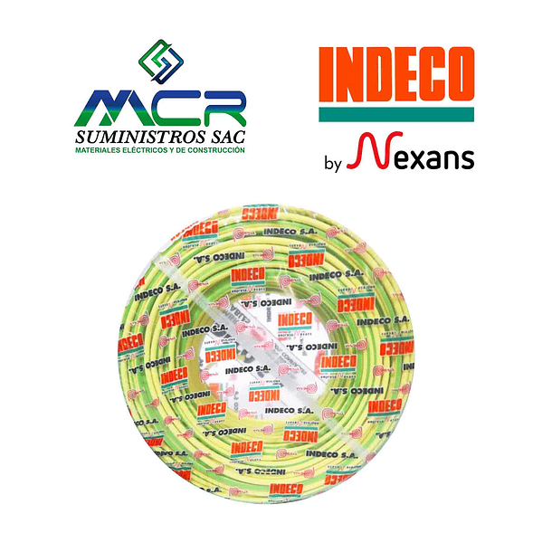 CABLE CONDUCTOR 750V 4mm AMARILLO VERDE ROLLO 100m THW-90 INDECO 