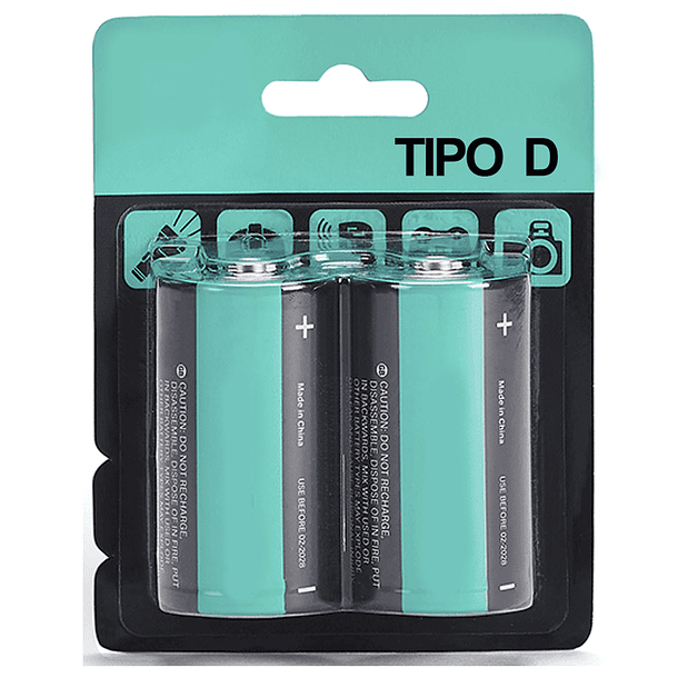 PILA BATERIA TIPO D BLISTER 2 PIEZAS 1.5V 
