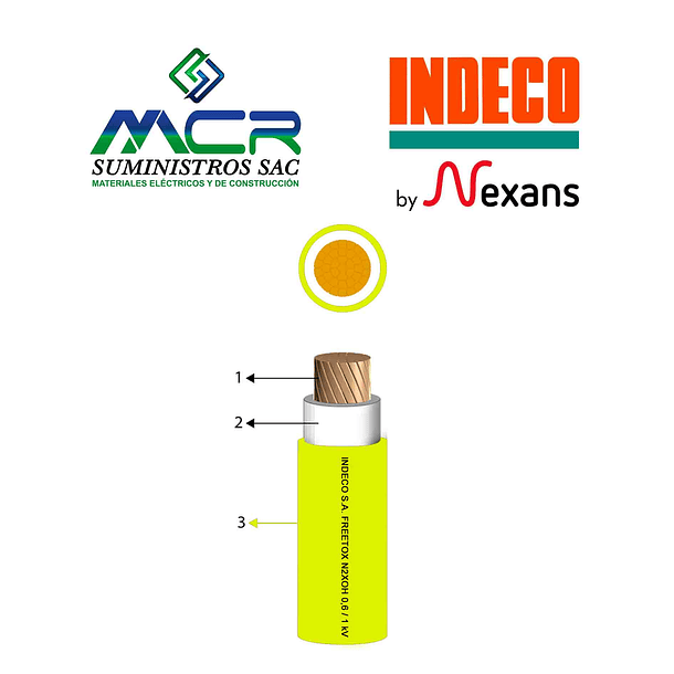 CABLE CONDUCTOR 1000v LIBRE HALOGENO 35mm2 AMARILLO N2XOH METRO INDECO 