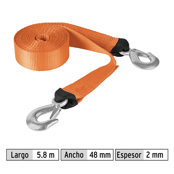 CORREA CON GANCHO PARA REMOLQUE 4.000kg 5.8m x 48MM TRUPER 3