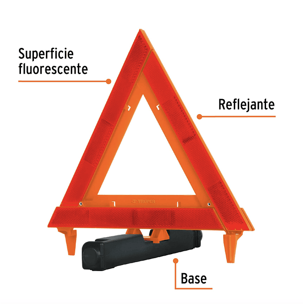 TRIANGULOS DE SEGURIDAD REFLEJANTE ROJO 29cm TRUPER 2