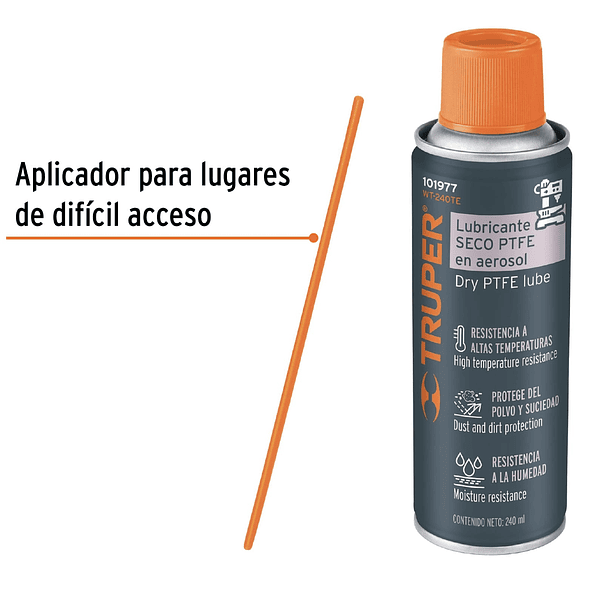 LUBRICANTE SECO ANTICORROSIVO EN AEROSOL SPRAY 240ml TRUPER 2
