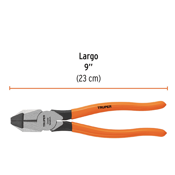 ALICATE UNIVERSAL MANGO PVC CABEZA CUADRADA 9” 23cm TRUPER 3