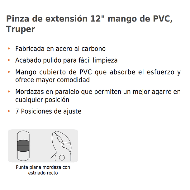 ALICATE PICO LORO MANGO DE PVC 12” 30cm TRUPER 4