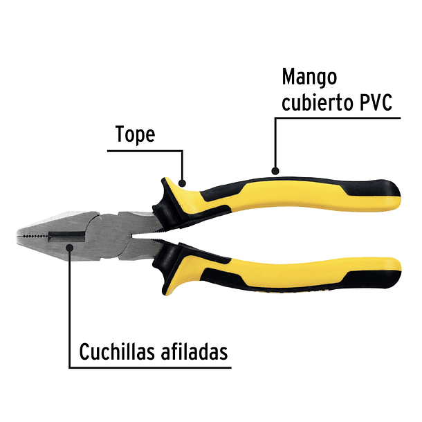 ALICATE UNIVERSAL PUNTA PLANA COFORT GRIP 8” 20cm PRETUL 2