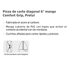 ALICATE DE CORTE DIAGONAL COFORT GRIP  6” 15cm PRETUL 4