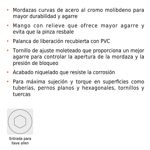 ALICATE DE PRESION CURVO 12” 30cm APERTURA 57mm TRUPER 5