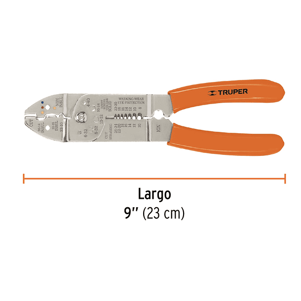 ALICATE PELACABLE 26 A 10 AWG 9” 23cm TRUPER 3