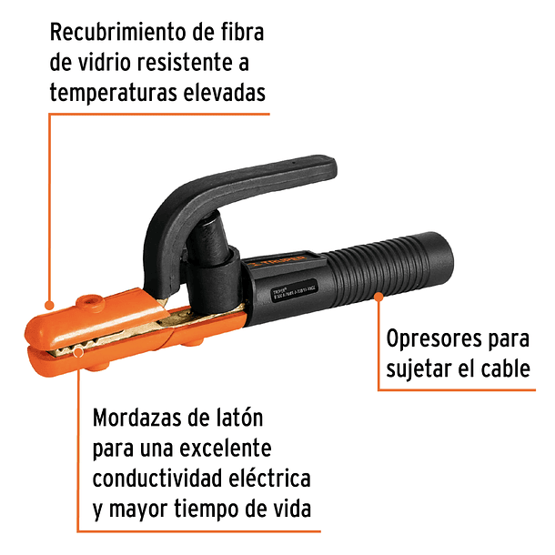PINZA TENAZA PORTA ELECTRODO 300A CABLE 70mm2 TRUPER 2