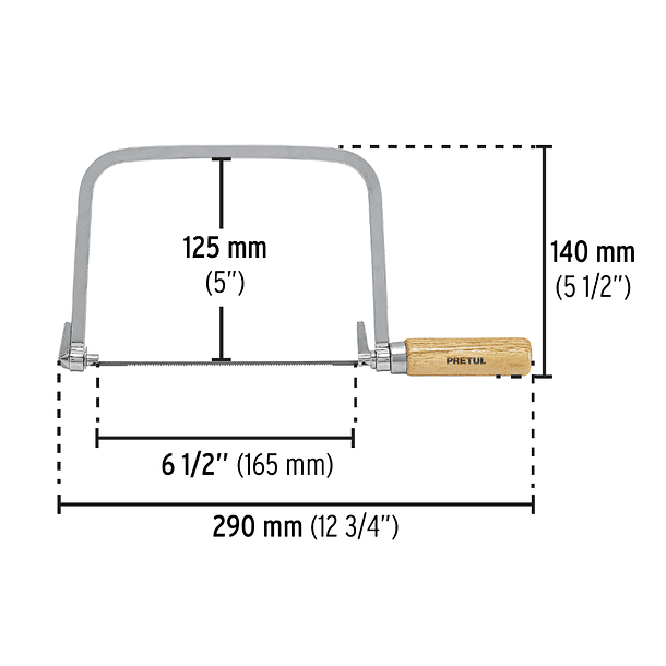 ARCO DE SIERRA CALADOR  5 1/2” 140mmm PRETUL 3