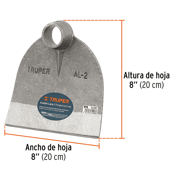 AZADON LANE SIN MANGO NUMERO 2 PESO 2 lb 0.90kg TRUPER 3