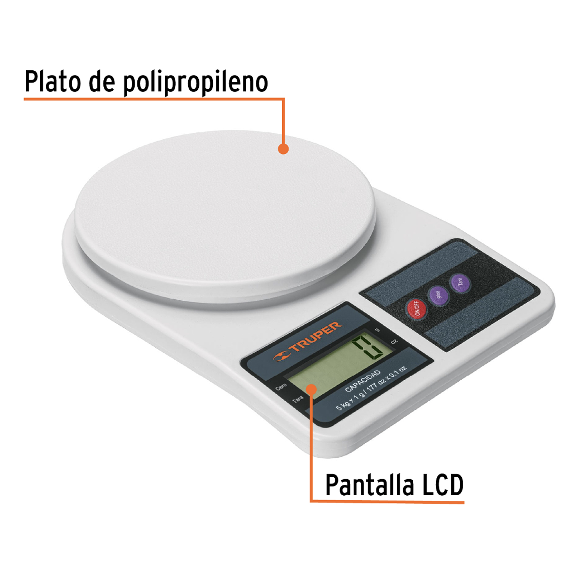 Kitchen Scale Bascula Digital Truper 5kg Truper Balanza 5kg