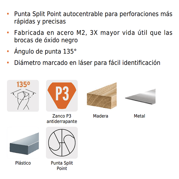BROCA ALTA VELOCIDAD LARGO 6