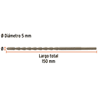 BROCA CONCRETO DIAMETRO 5mm ZANCO 4.5mm LARGO 150mm TRUPER 2